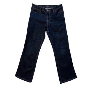 Talbot Petites Curvy Dark Wash Mid-Rise Bootcut Denim zip fly Jeans 8P